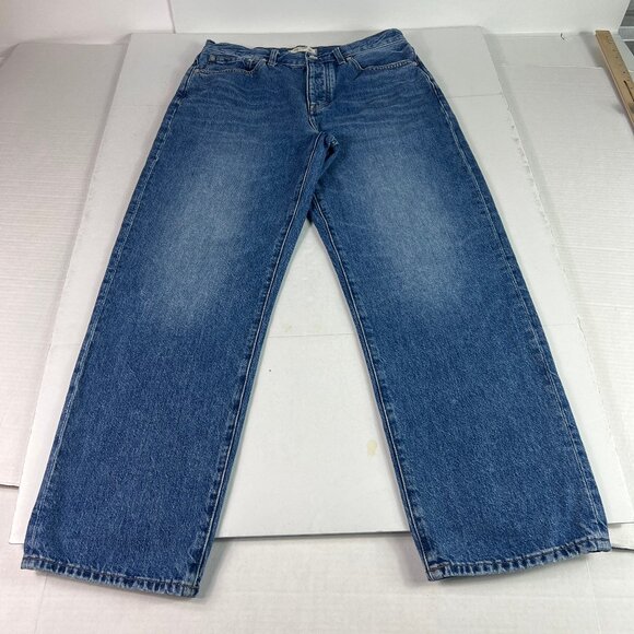 Madewell Jeans Women 32x28* Low Slung Straight High Rise Blue Faded Denim Tag 28 - Picture 1 of 16